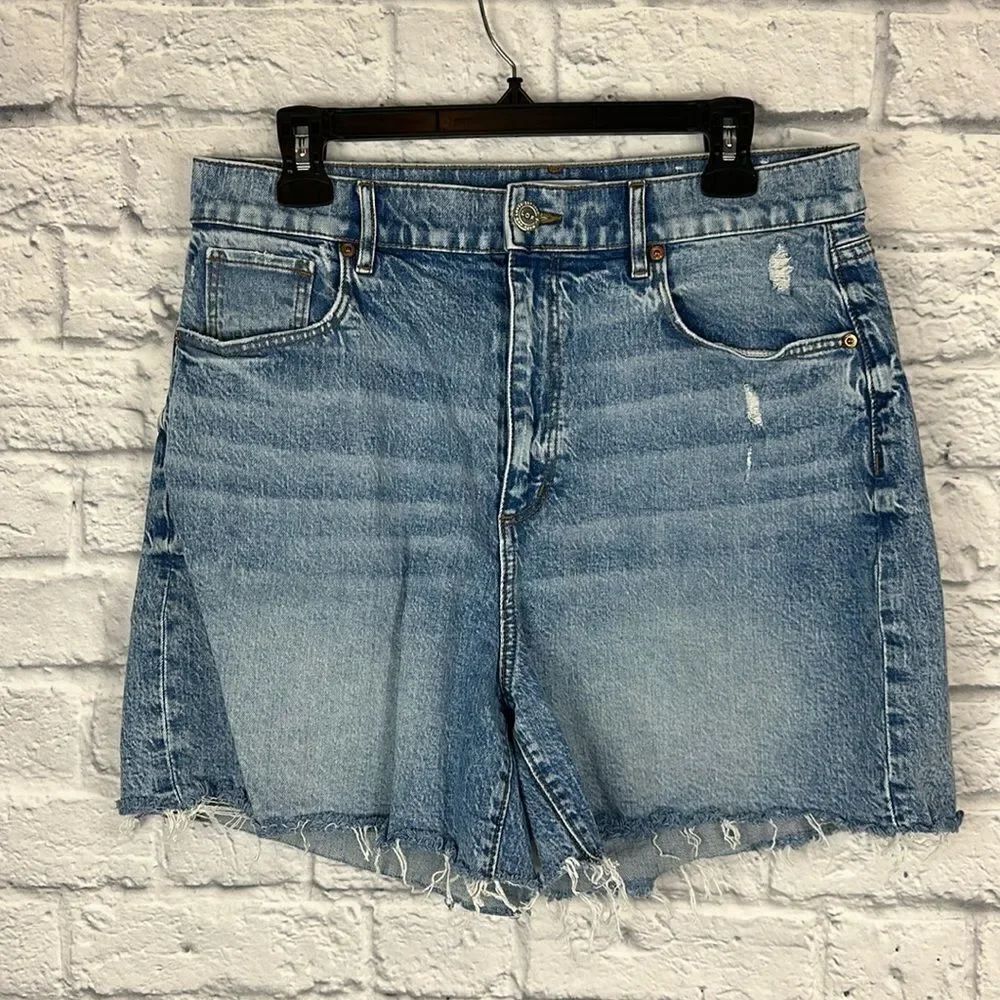 Loft High Waisted Jean Shorts Distressed Size 10